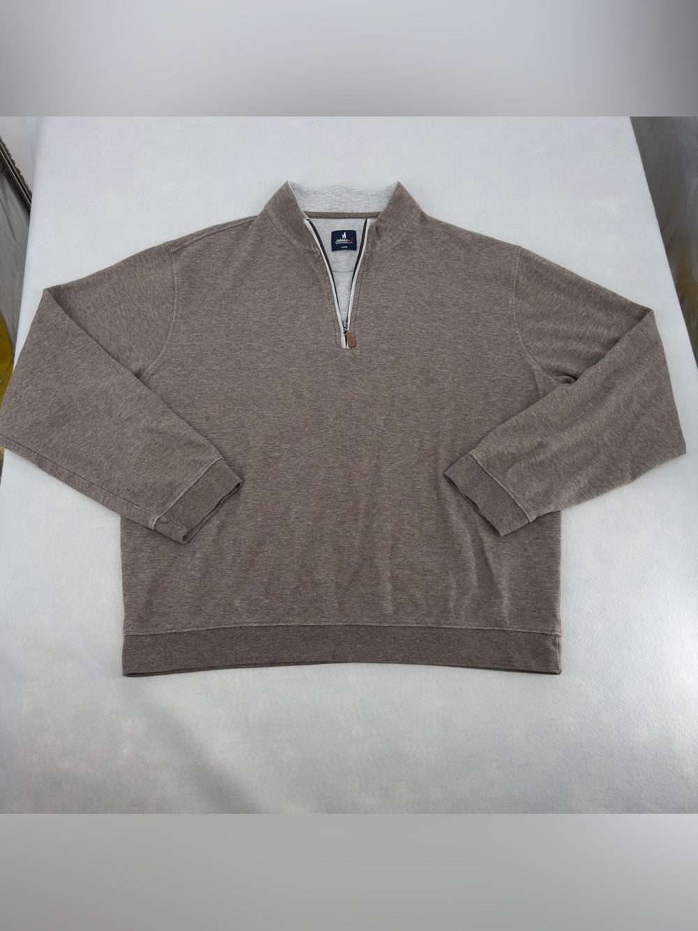 Johnnie-O Sully 1/4 Zip Brown Pullover Sweater Large Mens